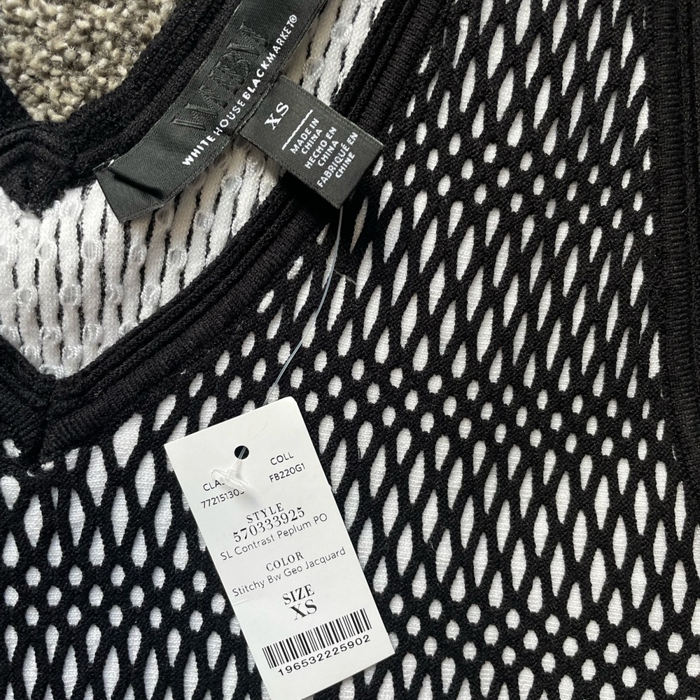 White House Black Market Black + White Sweater Tank - Picture 6 of 6